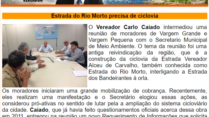 Ver. Carlo Caiado – Diário do Recreio 04/2015