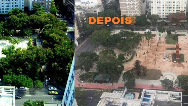 Moradores da Praça Antero de Quental reivindicam replantio de árvores