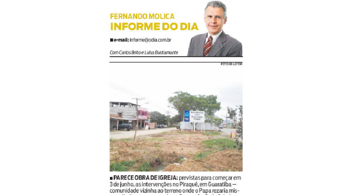 Informe O Dia: Caiado Cobra à Prefeitura cronograma de Obras em Guaratiba
