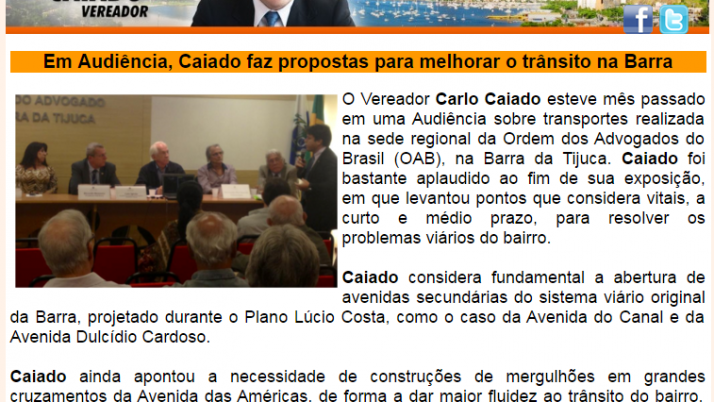 Ver. Carlo Caiado – Diário da Barra 05/2013