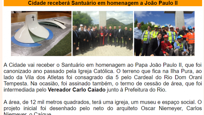 Ver. Carlo Caiado – Diário da Barra 11/2015