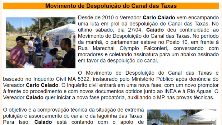 Ver. Carlo Caiado – Diário do Recreio 04/2013