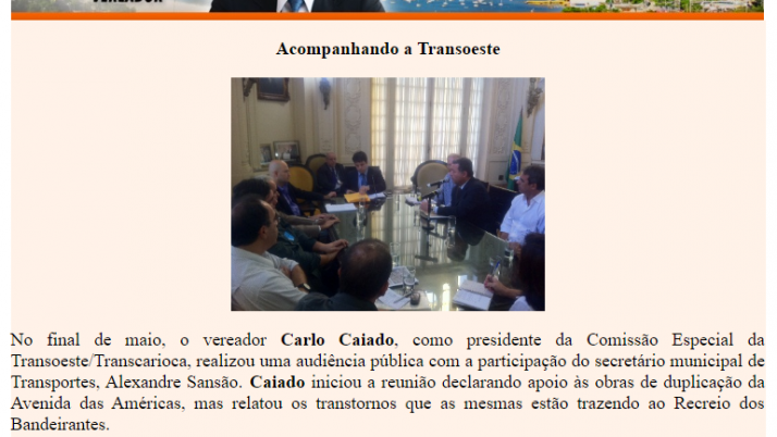 Ver. Carlo Caiado – Diário do Recreio 06/2011