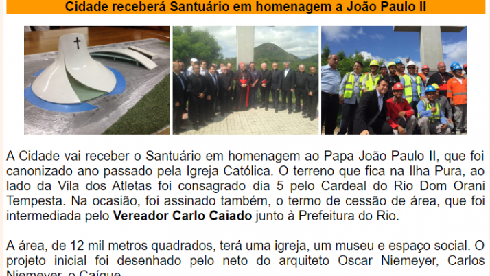 Ver. Carlo Caiado – Diário do Recreio 11/2015