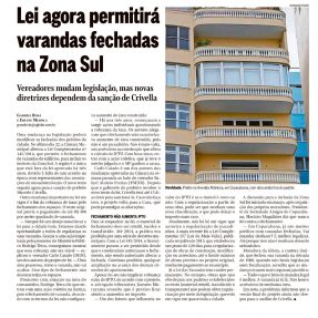 Jornal O Globo: Lei agora permitirá varandas fechadas na Zona Sul