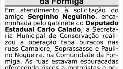 Melhorias na Comunidade da Formiga